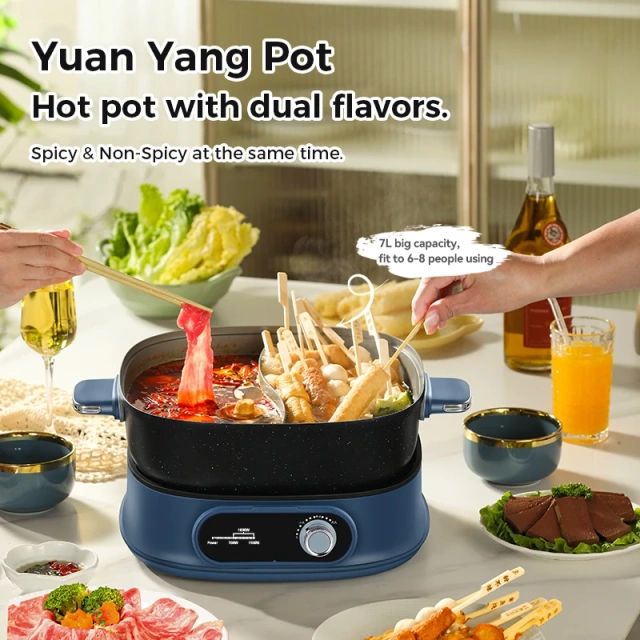 Hot Pot Cooker Yuanyang Pot Nonstick Coating Two-flavor Cooker