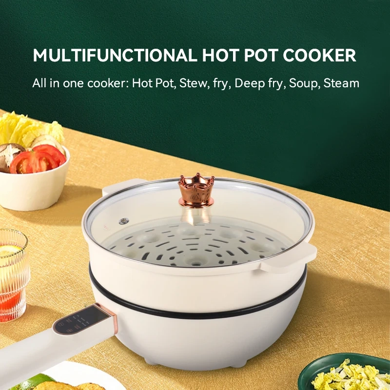 Long Handle Smart Electric Multi Cooker Hot Pot Nonstick Fry Pot Electric Skillet