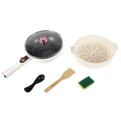 4 L Capacity Nonstick Coating Power Control Electric Multi Cooking Pot Hot Pot Cooker with Steamer
