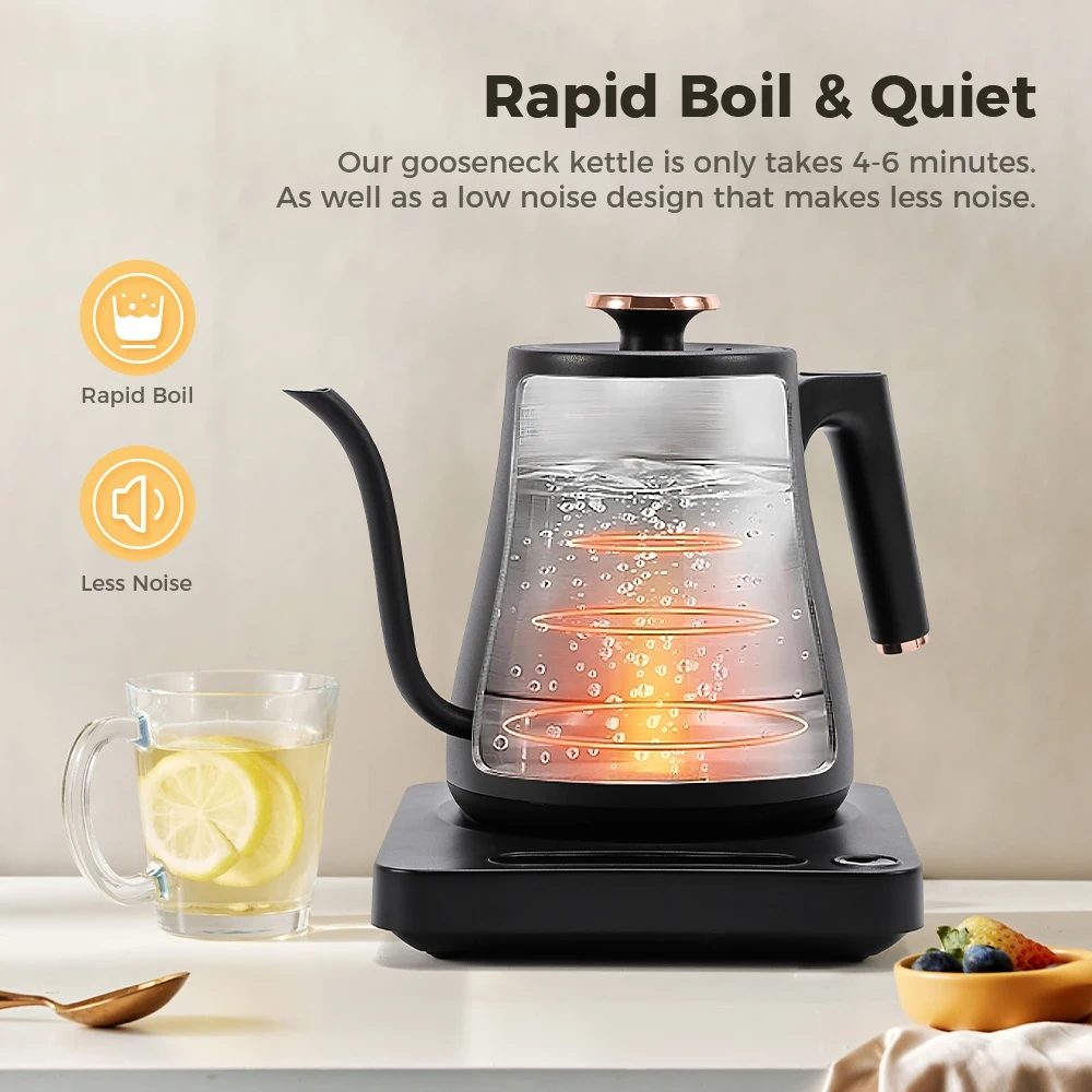 Electric Coffee Kettle Temperature Control Coffee and Tea Brewing Swan Neck Long Spout Kettle Cost-effective Coffee Kettle