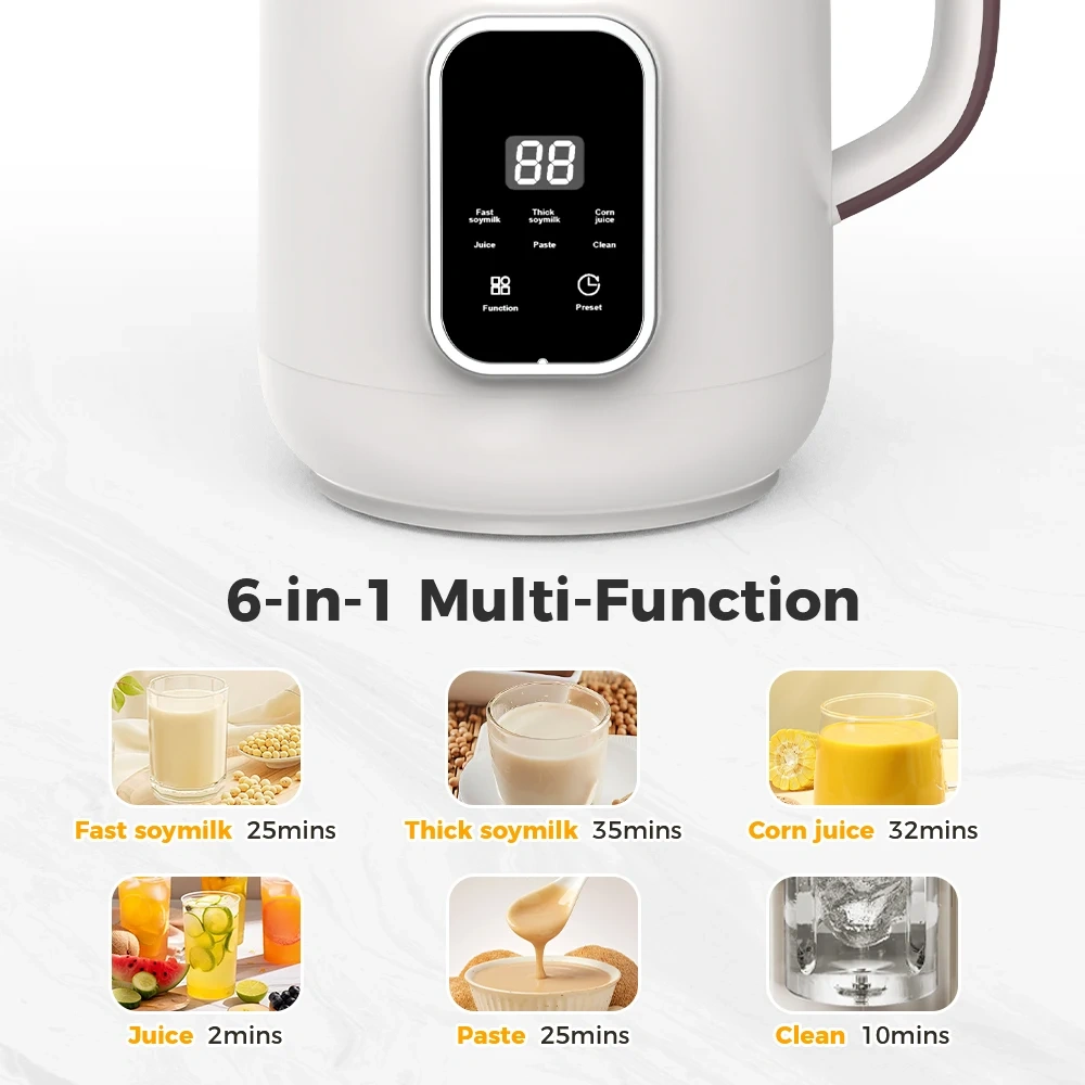 Soundproof Soy Milk Maker Nut Milk Maker Leak-Proof  Food Processor
