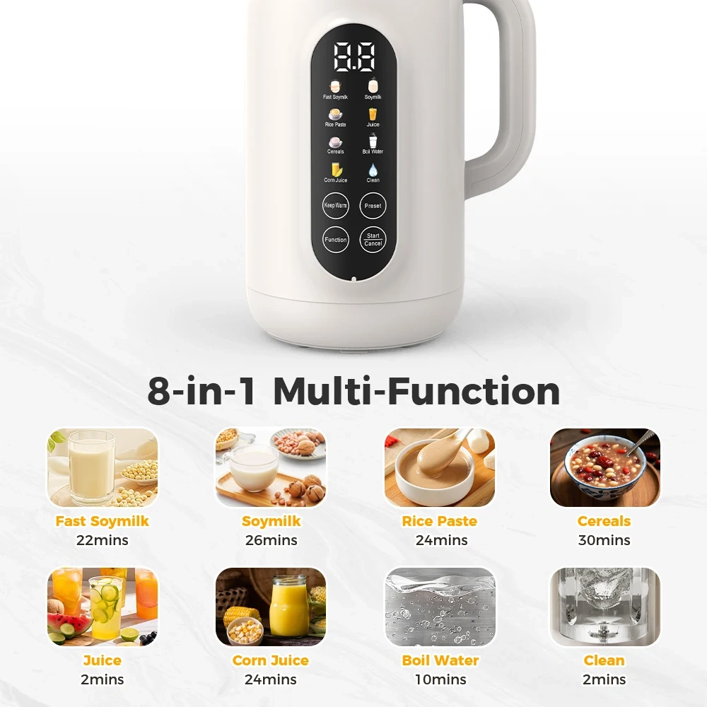 Nut Milk Maker Auto-Clean Low Noise Soy Milk Blender