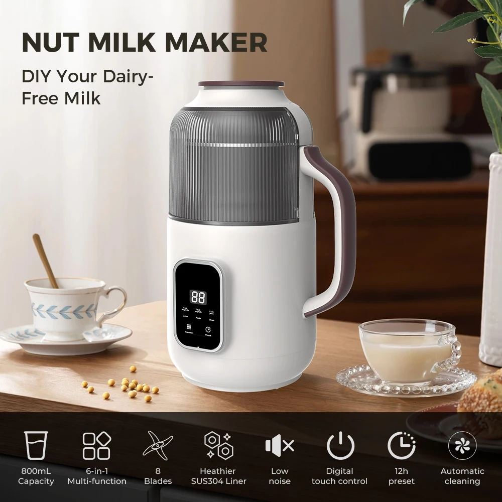 Soundproof Soy Milk Maker Nut Milk Maker Leak-Proof  Food Processor