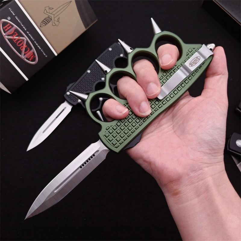 Microtech Boxing OTF AUTO Knife 3.74" D2 Plain Blade, Aluminum Alloy Handles
