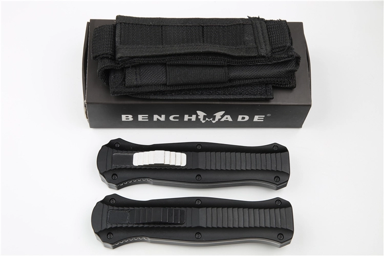 Benchmade 3300BK Infidel Dagger AUTO OTF Knife 3.85" D2 Black Double Edge Blade, Aviation Aluminum Handles