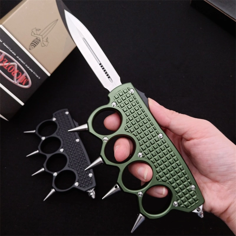 Microtech Boxing OTF AUTO Knife 3.74" D2 Plain Blade, Aluminum Alloy Handles