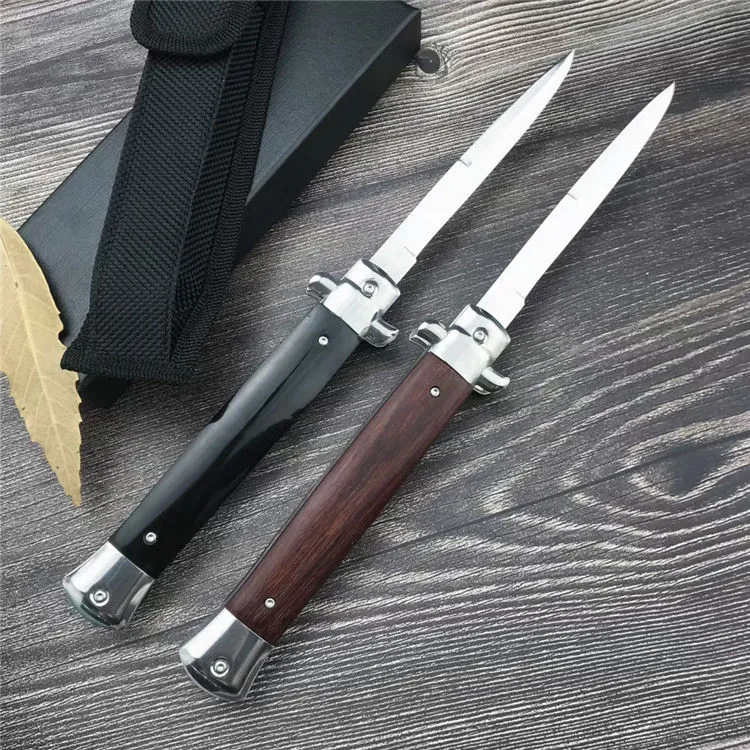 2 Style Italy Classical 11'' AKC OTF AUTO Knife 4.72" 440 Steel Blade, Resin+Alloy Handles