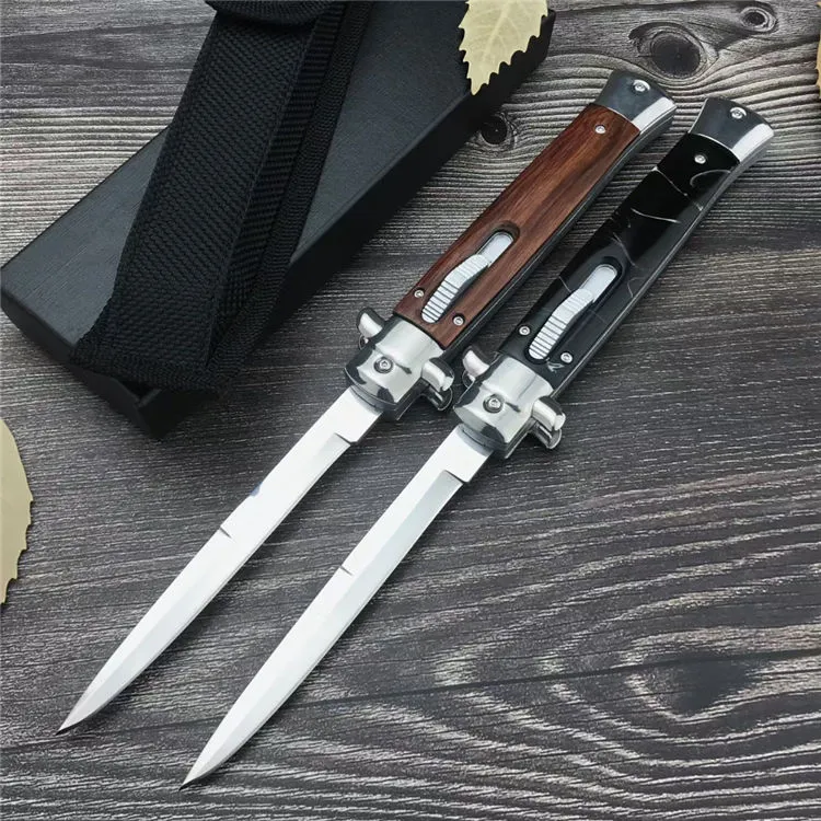 2 Style Italy Classical 11'' AKC OTF AUTO Knife 4.72" 440 Steel Blade, Resin+Alloy Handles