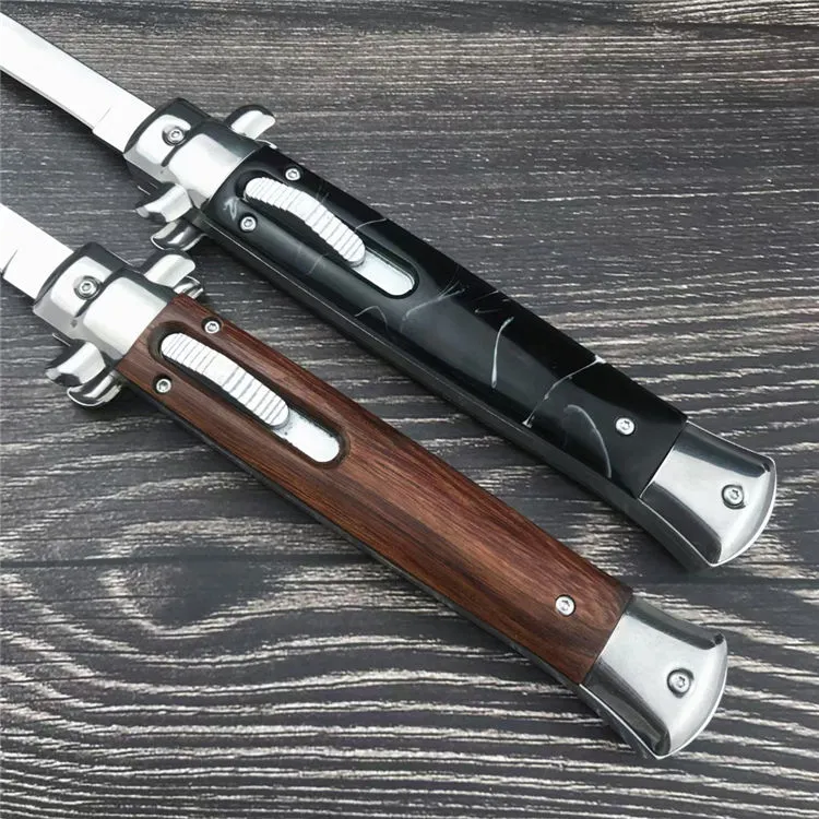 2 Style Italy Classical 11'' AKC OTF AUTO Knife 4.72" 440 Steel Blade, Resin+Alloy Handles