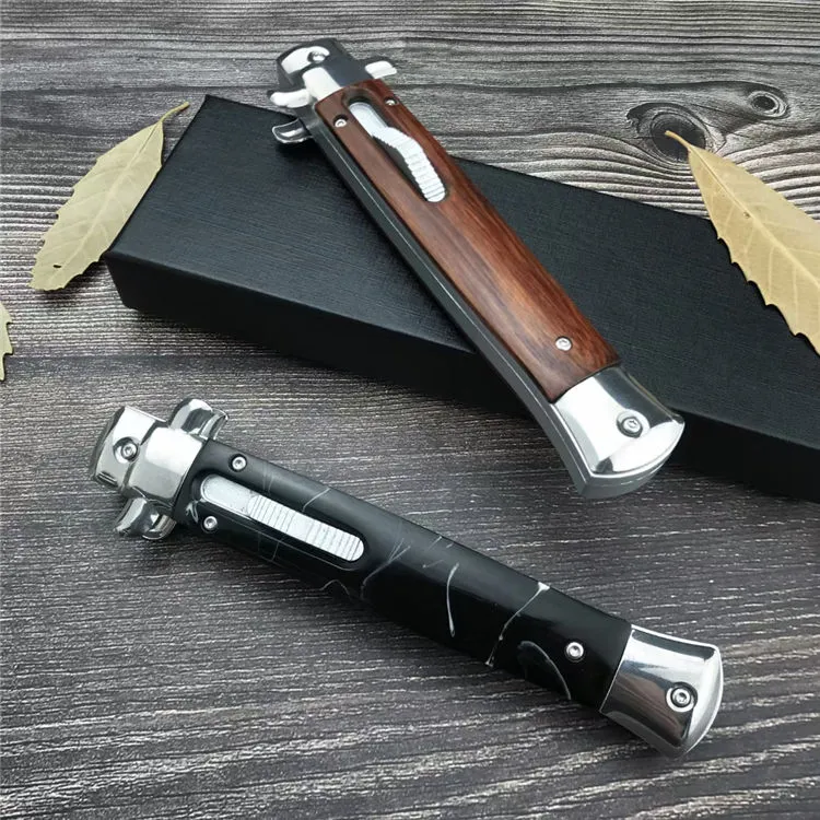 2 Style Italy Classical 11'' AKC OTF AUTO Knife 4.72" 440 Steel Blade, Resin+Alloy Handles