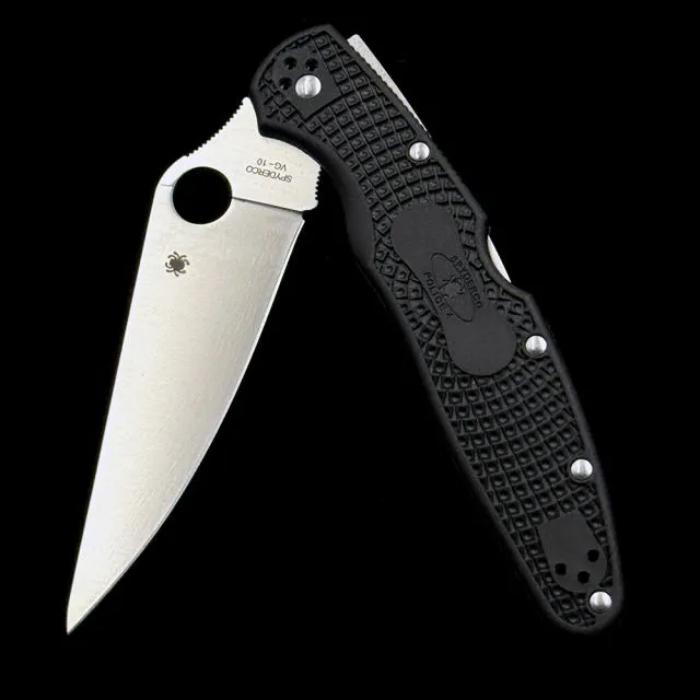SPY C07 Police 4 Lightweight Folding Knife 4.39" VG10 /9cr18mov Blade, Black FRN Handles