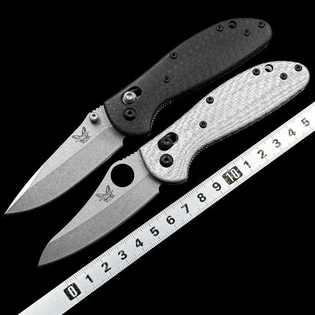 Benchmade BM MINI 555-1 556-1 Griptilian AXIS Bearing Carbon fiber handle Folding Knife