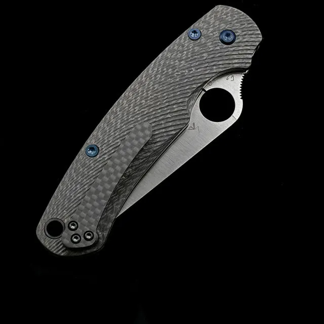 SPY Promotion 20PC C81 Carbon fiber 100%M390 Paramilitary 2 Folding Knife