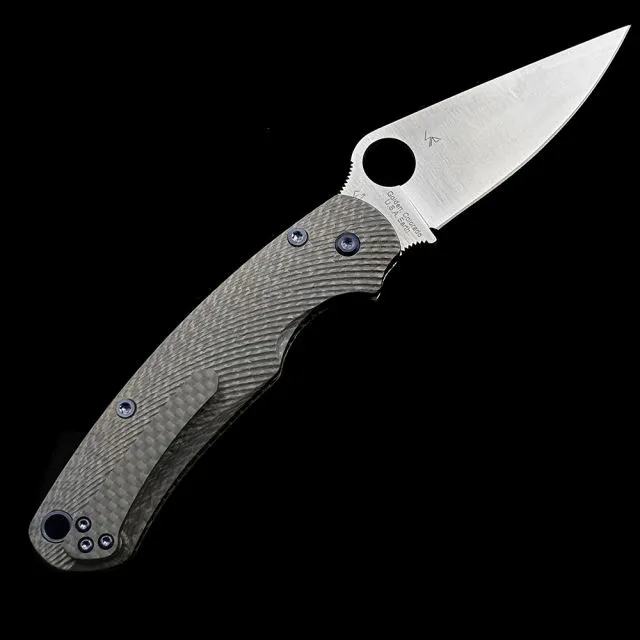 SPY Promotion 20PC C81 Carbon fiber 100%M390 Paramilitary 2 Folding Knife