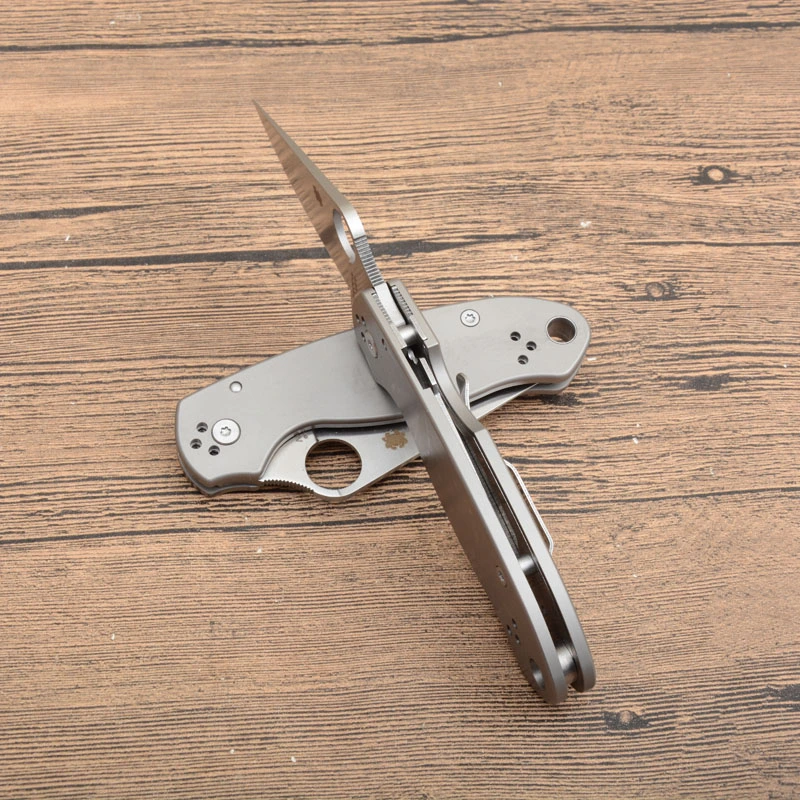 Spy Paramilitary 2 Folding Knife 2.91" CPM-S30V Satin Plain Blade, TC4 Handles - C81GP2