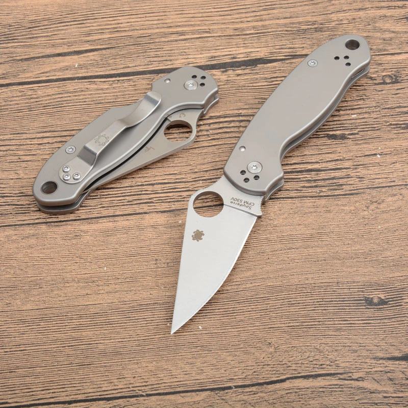Spy Paramilitary 2 Folding Knife 2.91" CPM-S30V Satin Plain Blade, TC4 Handles - C81GP2