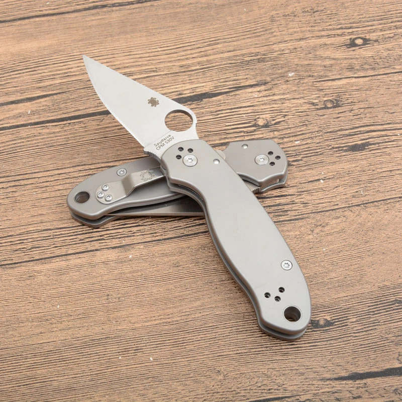 Spy Paramilitary 2 Folding Knife 2.91" CPM-S30V Satin Plain Blade, TC4 Handles - C81GP2