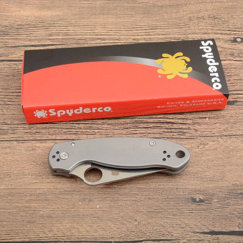 Spy Paramilitary 2 Folding Knife 2.91" CPM-S30V Satin Plain Blade, TC4 Handles - C81GP2