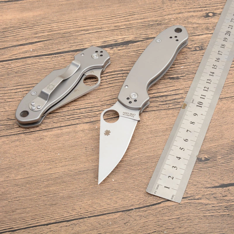 Spy Paramilitary 2 Folding Knife 2.91" CPM-S30V Satin Plain Blade, TC4 Handles - C81GP2
