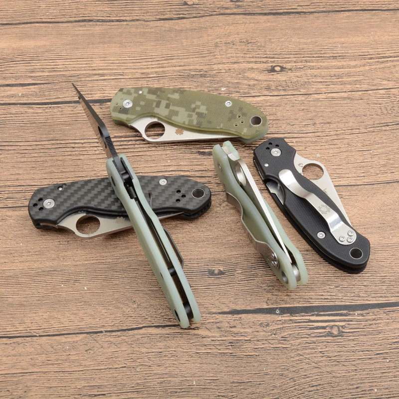 Spy Para 3 C223 Folding Knife 3" Satin Plain Blade