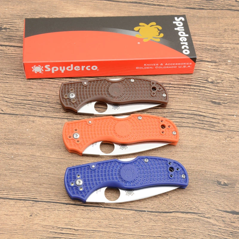 Spy Native 5 Folding Knife 3"  Satin Plain Blade,  Lockback