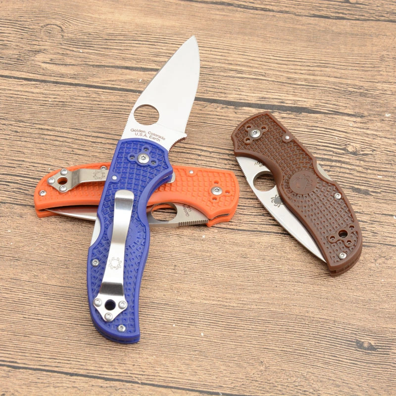 Spy Native 5 Folding Knife 3"  Satin Plain Blade,  Lockback