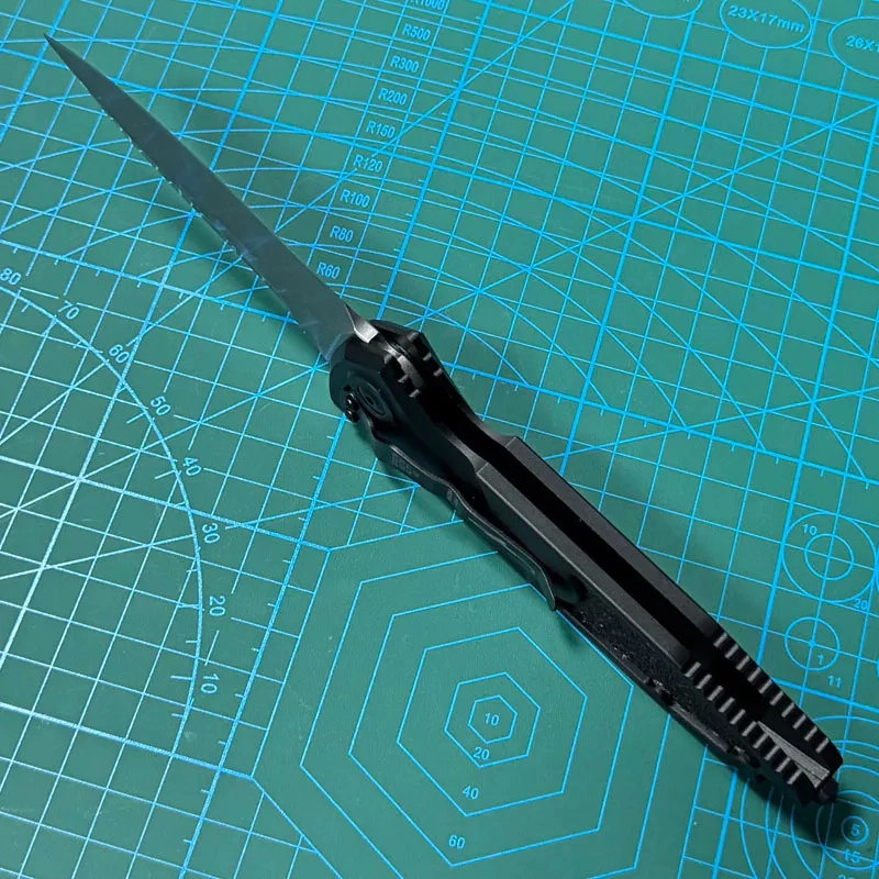 Microtech 160A Socom Elite AUTO Folding Knife  Point Plain Blade, Black Aluminum Handles