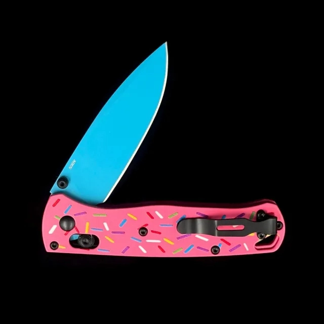 BM 535 Bugout Donut Pink Aluminum Bearing folding knife