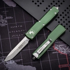 Mini Microtech Custom Knives UTX-70 OTF AUTO Knife 2.4" D2 Blade, Aviation Aluminum Steel Handles