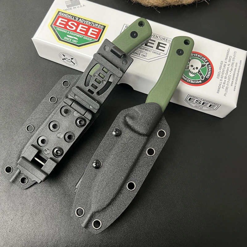 ESEE Knives AGK GREEN  3.35'' D2 Plain Edge G10 Handle