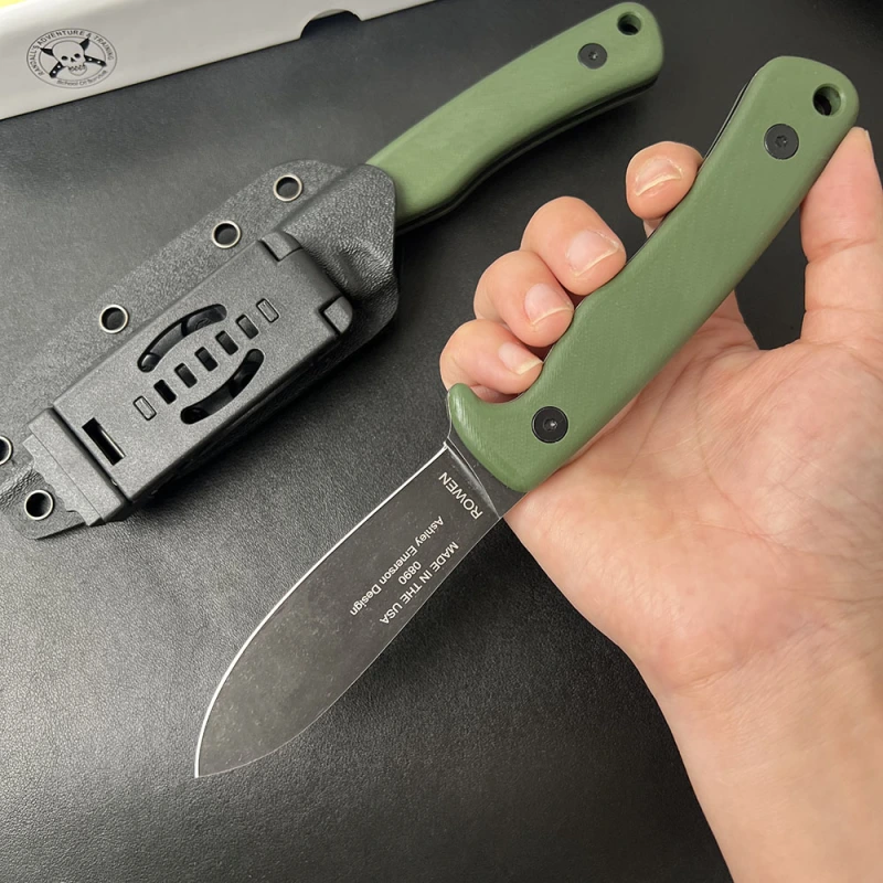 ESEE Knives AGK GREEN  3.35'' D2 Plain Edge G10 Handle