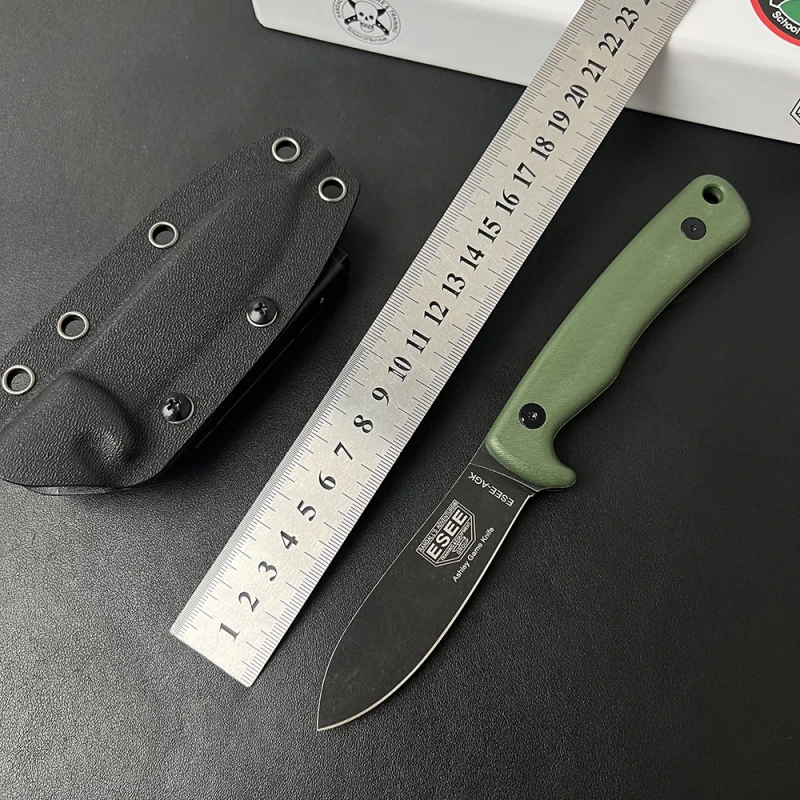 ESEE Knives AGK GREEN  3.35'' D2 Plain Edge G10 Handle
