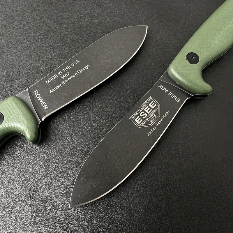 ESEE Knives AGK GREEN  3.35'' D2 Plain Edge G10 Handle