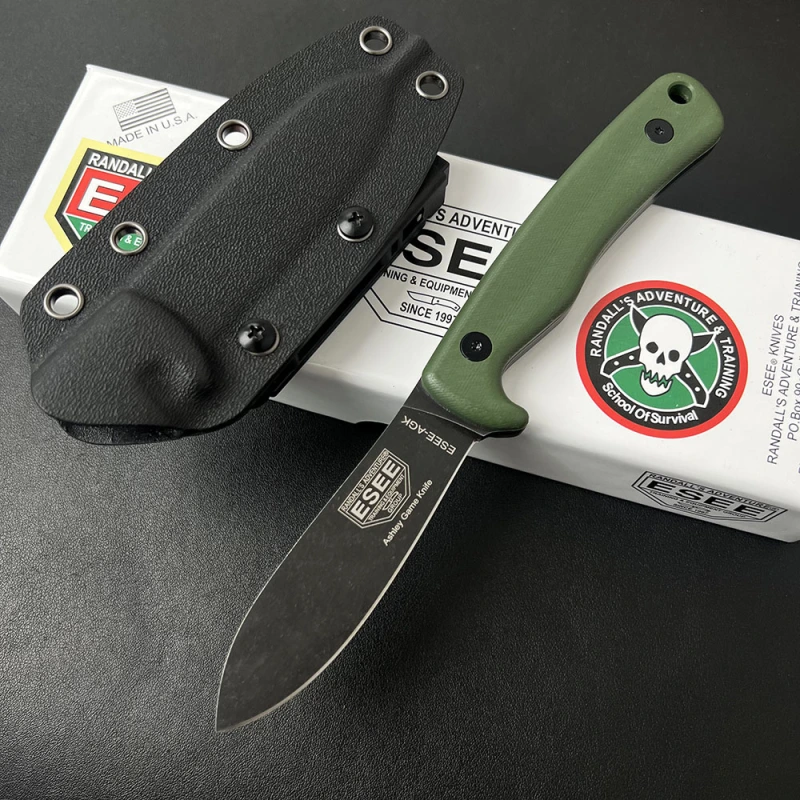ESEE Knives AGK GREEN  3.35'' D2 Plain Edge G10 Handle