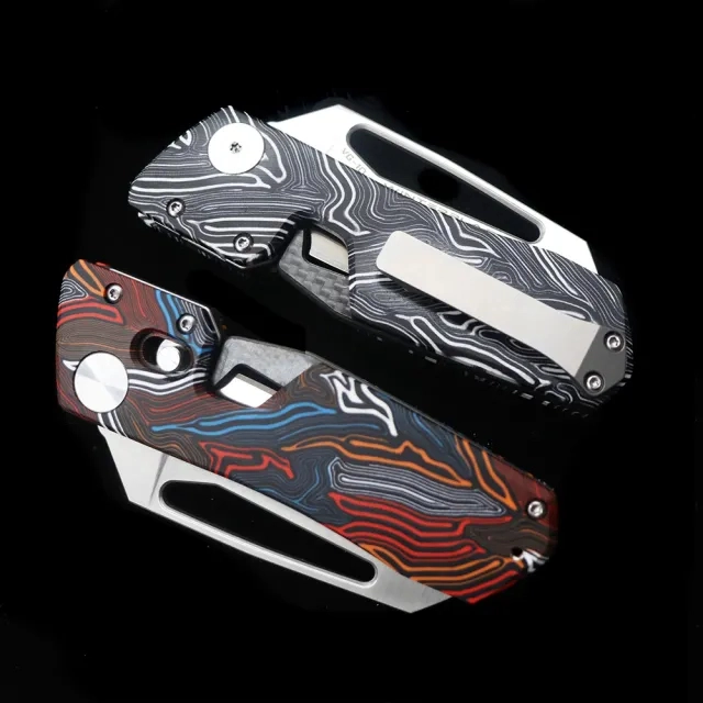 WT blade B4 Magnet Inside G10 Dam-pattern handle %VG10 blade Ceramic Bearings Knife
