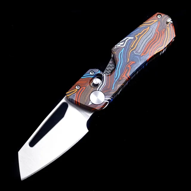 WT blade B4 Magnet Inside G10 Dam-pattern handle %VG10 blade Ceramic Bearings Knife