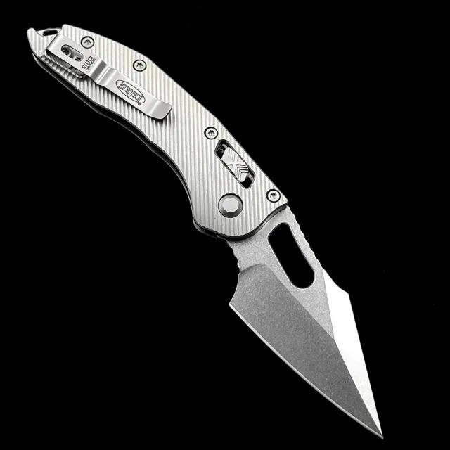 Microtech MT Stitch Ram Lok Titanium Handle Folding Knife