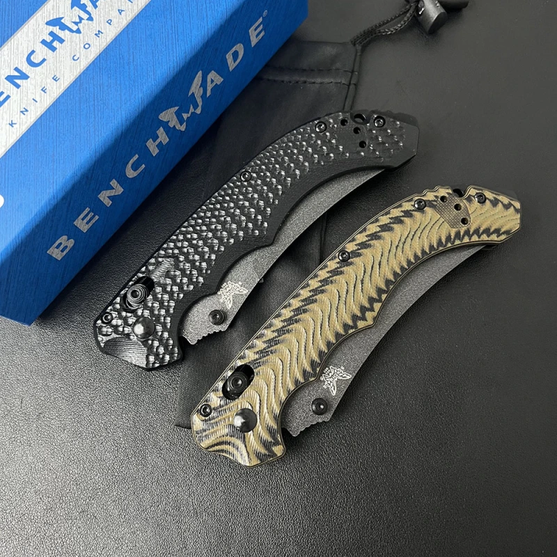 Benchmade 865BK-01 Mini Bedlam AXIS Folding Knife 3.45" S90V Blade, Green G10 / Black G10 Handles