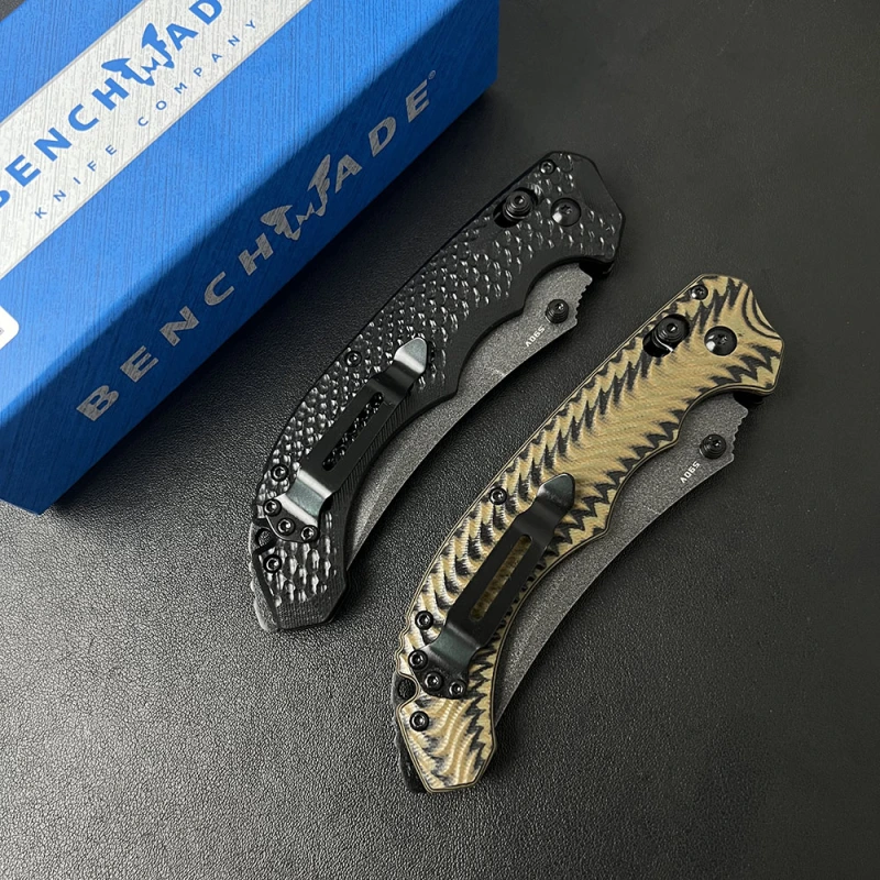 Benchmade 865BK-01 Mini Bedlam AXIS Folding Knife 3.45" S90V Blade, Green G10 / Black G10 Handles