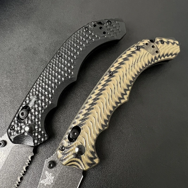 Benchmade 865BK-01 Mini Bedlam AXIS Folding Knife 3.45" S90V Blade, Green G10 / Black G10 Handles