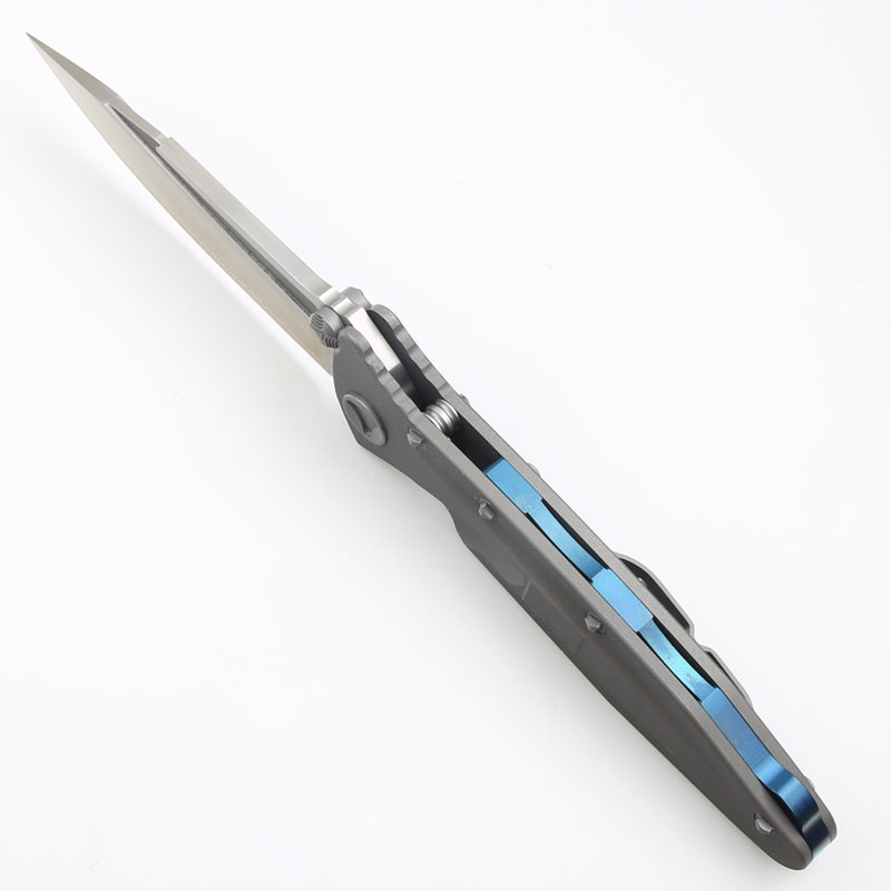 Microtech Delta Knife Folding 3.89" D2 Plain Blade, Titanium Alloy Handles