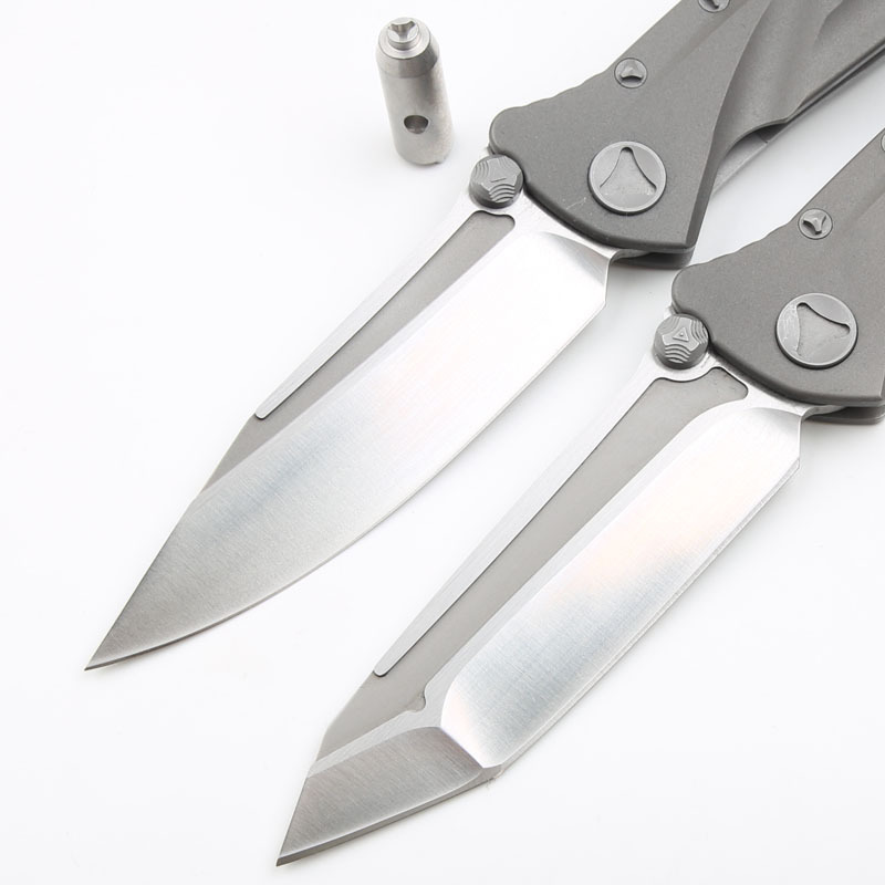 Microtech Delta Knife Folding 3.89" D2 Plain Blade, Titanium Alloy Handles