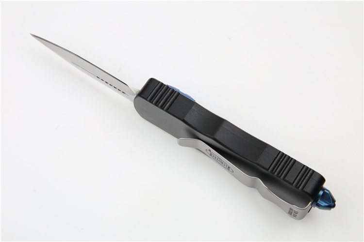 Microtech Mini Dirac Knives AUTO OTF Knife 2.16" D2 Double Edge Dagger Blade, Aviation Aluminum Handles