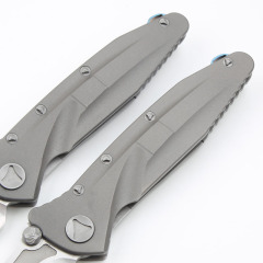 Microtech Delta Knife Folding 3.89" D2 Plain Blade, Titanium Alloy Handles