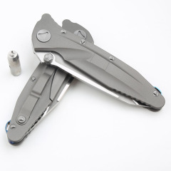 Microtech Delta Knife Folding 3.89" D2 Plain Blade, Titanium Alloy Handles