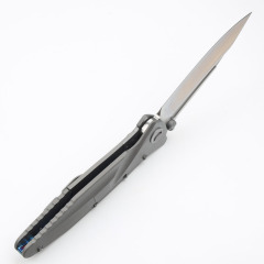 Microtech Delta Knife Folding 3.89" D2 Plain Blade, Titanium Alloy Handles