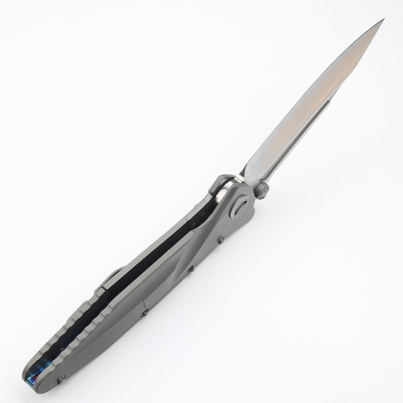 Microtech Delta Knife Folding 3.89" D2 Plain Blade, Titanium Alloy Handles