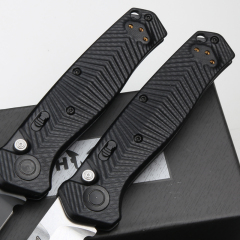 Benchmade 8551 Mediator Knife AUTO Folding 3.26" S90V Black Plain Blade, G10 Handles - 8551BK