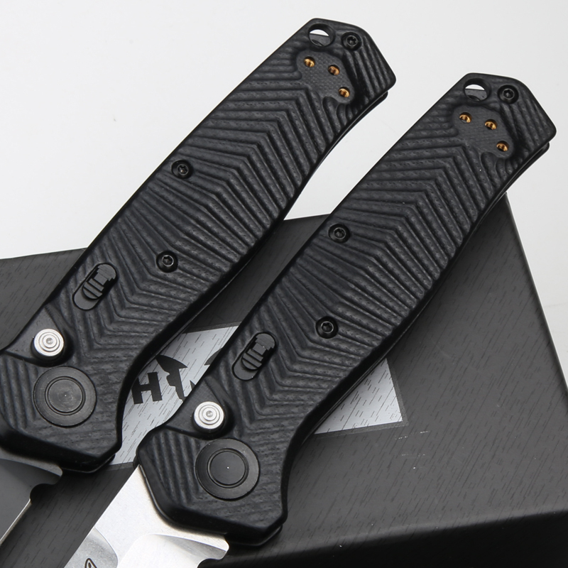 Benchmade 8551 Mediator Knife AUTO Folding 3.26" S90V Black Plain Blade, G10 Handles - 8551BK