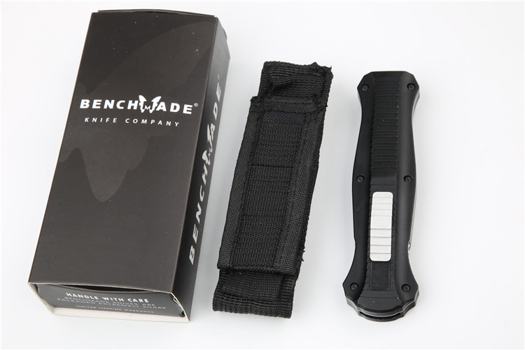 Benchmade 3300BK 4styles knives Infidel Dagger AUTO OTF Knife 3.85" D2 Black Double Edge Blade, Aviation Aluminum Handles